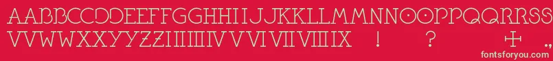 Pontifexica Font – Green Fonts on Red Background