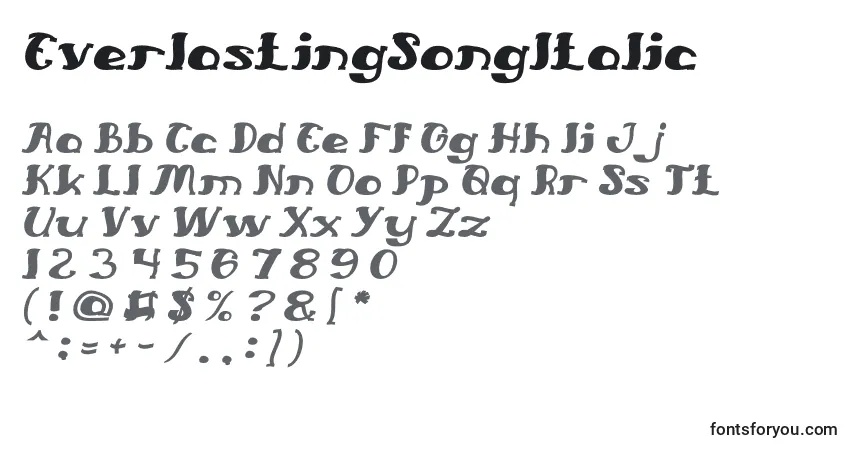 Fuente EverlastingSongItalic - alfabeto, números, caracteres especiales