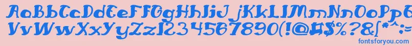 フォントEverlastingSongItalic – ピンクの背景に青い文字