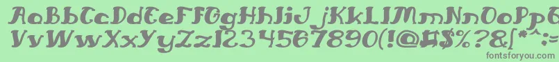 フォントEverlastingSongItalic – 緑の背景に灰色の文字