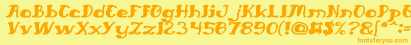 EverlastingSongItalic Font – Orange Fonts on Yellow Background