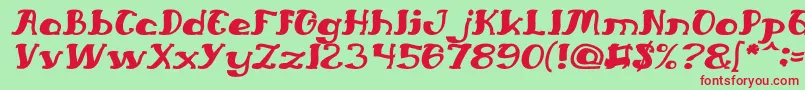 EverlastingSongItalic Font – Red Fonts on Green Background