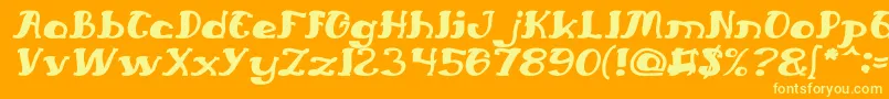 EverlastingSongItalic-Schriftart – Gelbe Schriften auf orangefarbenem Hintergrund