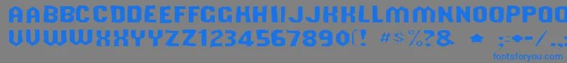 フォントShouldveknowngaunt – 灰色の背景に青い文字