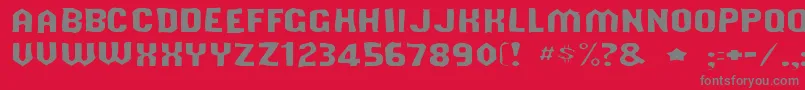 Shouldveknowngaunt-Schriftart – Graue Schriften auf rotem Hintergrund