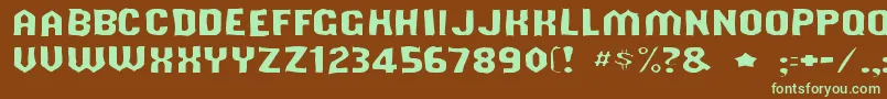 Shouldveknowngaunt-fontti – vihreät fontit ruskealla taustalla