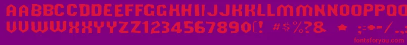 Shouldveknowngaunt-Schriftart – Rote Schriften auf violettem Hintergrund