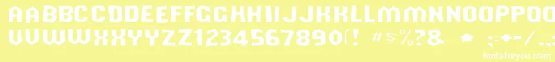 フォントShouldveknowngaunt – 黄色い背景に白い文字