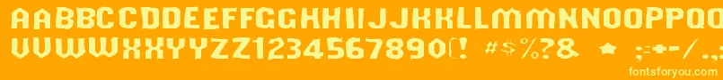 Shouldveknowngaunt-Schriftart – Gelbe Schriften auf orangefarbenem Hintergrund