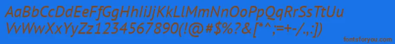 Pts56f Font – Brown Fonts on Blue Background