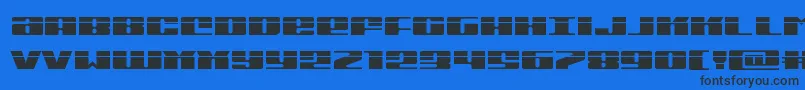 Шрифт Michiganexpandlaser – чёрные шрифты на синем фоне