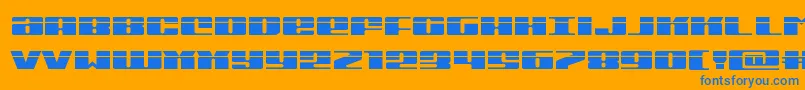 Michiganexpandlaser Font – Blue Fonts on Orange Background