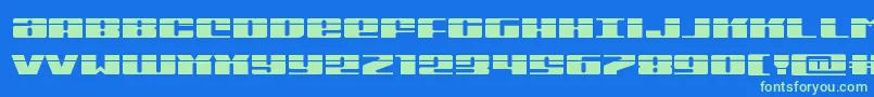 Michiganexpandlaser Font – Green Fonts on Blue Background