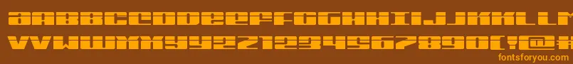 Michiganexpandlaser Font – Orange Fonts on Brown Background