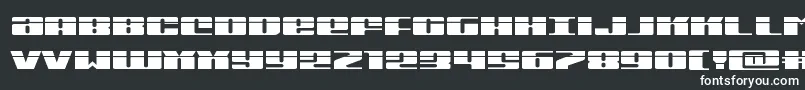 Michiganexpandlaser-fontti – valkoiset fontit mustalla taustalla