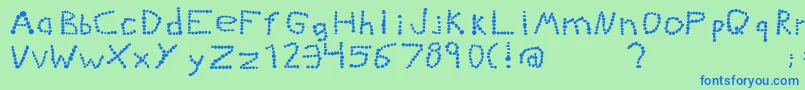 Kiddiegrinder Font – Blue Fonts on Green Background