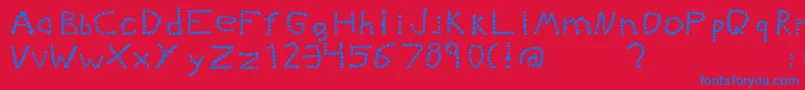 More about Kiddiegrinder Font Kiddiegrinder Font – Blue Fonts on Red Background