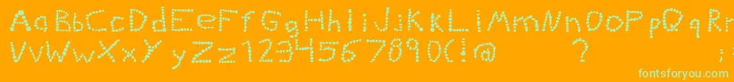 Kiddiegrinder Font – Green Fonts on Orange Background