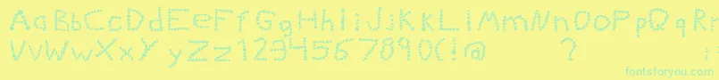 Czcionka Kiddiegrinder – zielone czcionki na żółtym tle