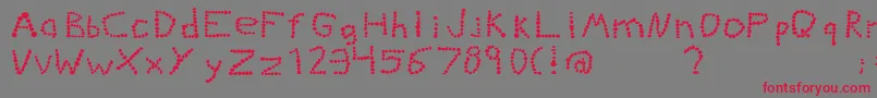 Kiddiegrinder Font – Red Fonts on Gray Background