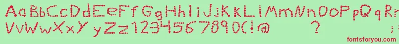 Kiddiegrinder Font – Red Fonts on Green Background