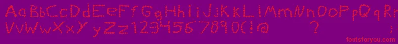 Kiddiegrinder Font – Red Fonts on Purple Background