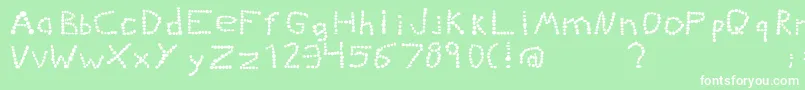 Kiddiegrinder Font – White Fonts on Green Background