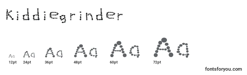 Размеры шрифта Kiddiegrinder