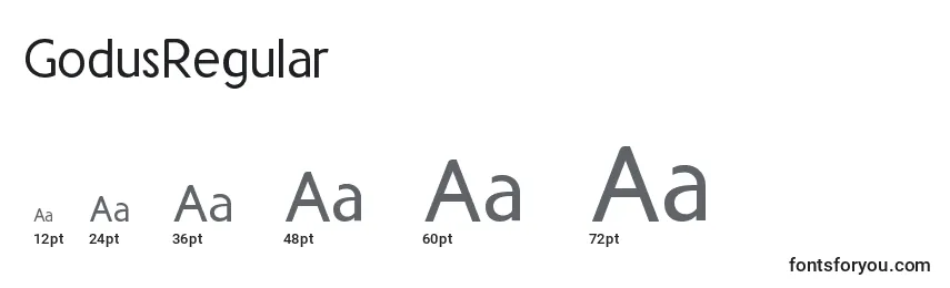 GodusRegular Font Sizes