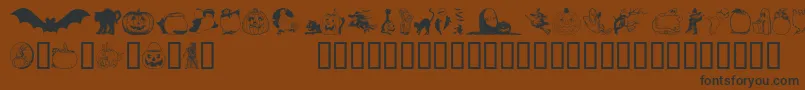 Hellowee-Schriftart – Schwarze Schriften auf braunem Hintergrund