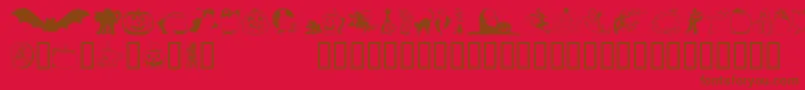 Fonte Hellowee – fontes marrons em um fundo vermelho