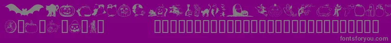 Hellowee-Schriftart – Graue Schriften auf violettem Hintergrund