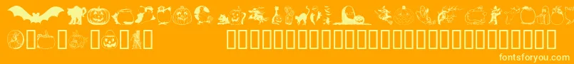 フォントHellowee – オレンジの背景に黄色の文字