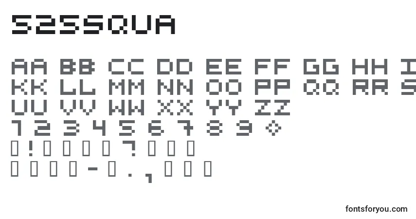 Schriftart 525Squa – Alphabet, Zahlen, spezielle Symbole