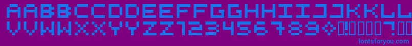 525Squa Font – Blue Fonts on Purple Background