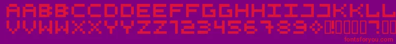 525Squa Font – Red Fonts on Purple Background