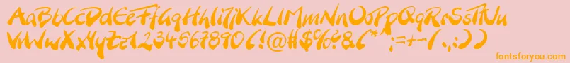 Dbbrnms Font – Orange Fonts on Pink Background