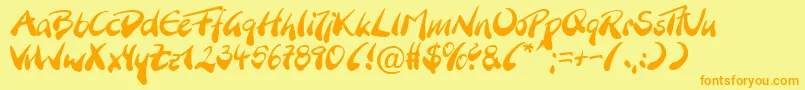 Dbbrnms Font – Orange Fonts on Yellow Background