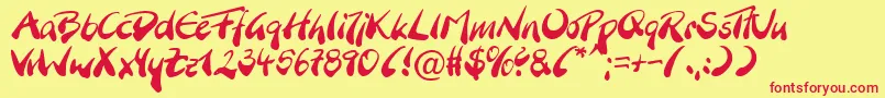 Dbbrnms Font – Red Fonts on Yellow Background