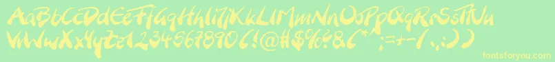 Dbbrnms Font – Yellow Fonts on Green Background