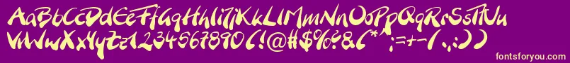 Dbbrnms Font – Yellow Fonts on Purple Background