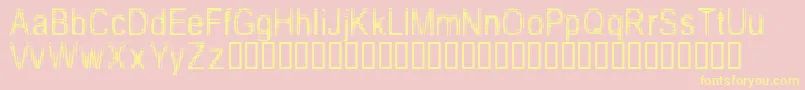 Fonte TooDamnDrunk – fontes amarelas em um fundo rosa