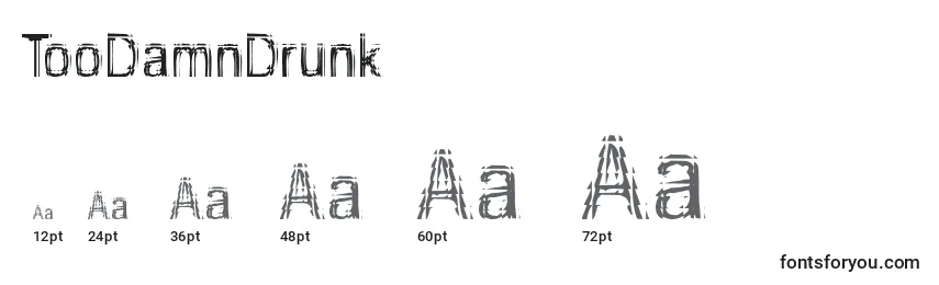 Размеры шрифта TooDamnDrunk