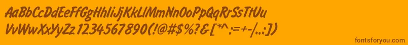 Flashdlig-Schriftart – Braune Schriften auf orangefarbenem Hintergrund