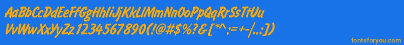 Flashdlig Font – Orange Fonts on Blue Background