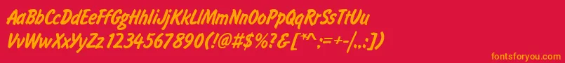 Flashdlig Font – Orange Fonts on Red Background