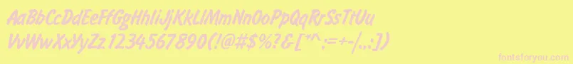 Flashdlig Font – Pink Fonts on Yellow Background