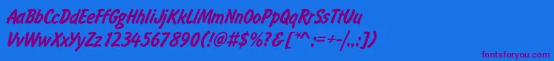 Flashdlig Font – Purple Fonts on Blue Background