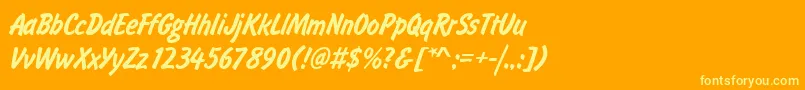 Flashdlig Font – Yellow Fonts on Orange Background