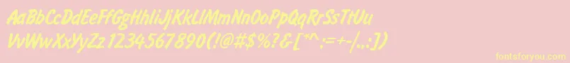 Flashdlig Font – Yellow Fonts on Pink Background